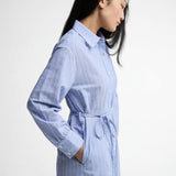 Barbour Avon Striped Shirt Dress In Chambray White Stripe