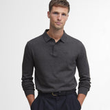 Barbour Bassington Knitted Polo Shirt In Charcoal
