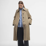Barbour Beatrix Showerproof Trench Coat In Trench/Sky Tartan