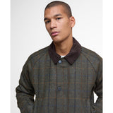 Barbour Bedale Check Wool Jacket In Brown