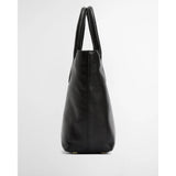 Barbour Birch Leather Tote Bag In Black