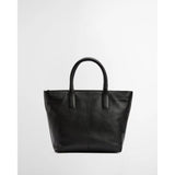 Barbour Birch Leather Tote Bag In Black
