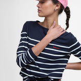 Barbour Bradley Striped Top In Navy