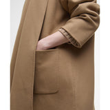 Barbour Clementine Wool Scarf Coat In Camel