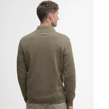 Barbour Cotton Half Zip Jumper In Vintage Khaki