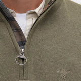 Barbour Cotton Half Zip Jumper In Vintage Khaki