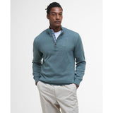 Barbour Cotton Half-Zip Jumper In Vintage Teal