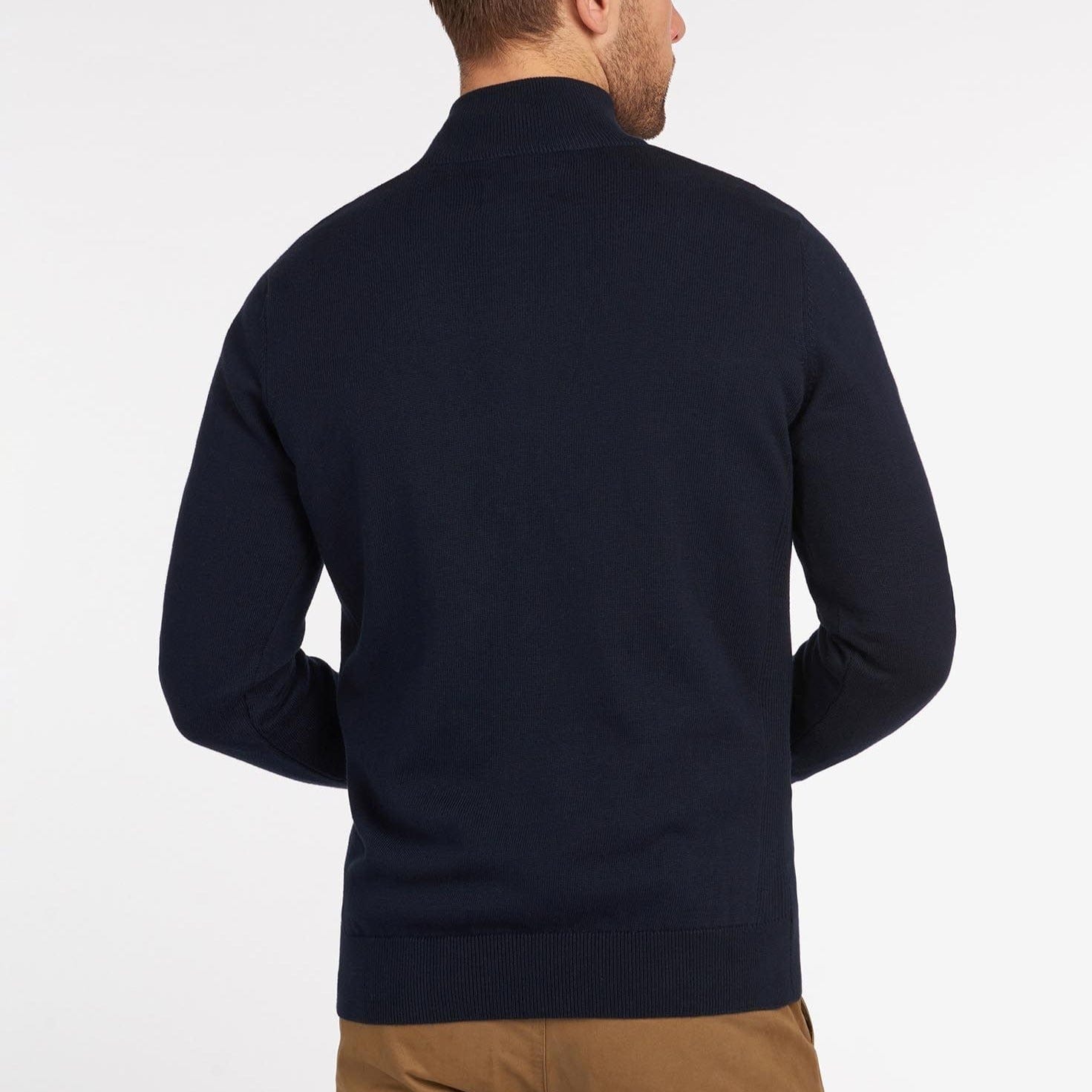 Barbour Cotton Half Zip Sweater in Navy
