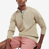 Barbour Cotton Half Zip Sweater Washed Stone