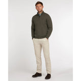 Barbour Cotton Men's Half Zip Jumper In Olive Marl