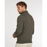 Barbour Cotton Men's Half Zip Jumper In Olive Marl