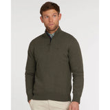 Barbour Cotton Men's Half Zip Jumper In Olive Marl