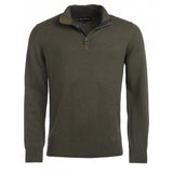 Barbour Cotton Men's Half Zip Jumper In Olive Marl