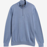 Barbour Cotton Quarter-Zip Jumper Tarn Blue