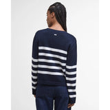 Barbour Demi Striped Crew Neck Jumper In Navy Stripe