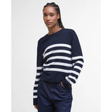 Barbour Demi Striped Crew Neck Jumper In Navy Stripe