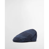 Barbour Deveron Tweed Flat Cap In Navy