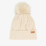 Barbour Elsdon Cable-Knit Beanie In Eggshell