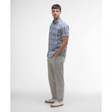 Barbour Elton Tailored Short-Sleeved Shirt In Dark Denim