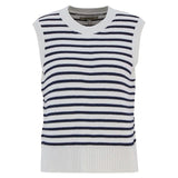 Barbour Emberly Striped Sweater Vest In Navy