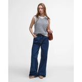 Barbour Emberly Striped Sweater Vest In Navy