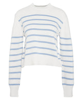 Barbour Emery Striped Crew Neck Jumper in Cloud/Blue