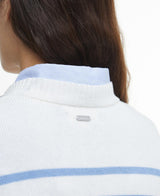 Barbour Emery Striped Crew Neck Jumper in Cloud/Blue