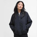 Barbour Emlyn Quilted Bomber Jacket In Black / Ancient