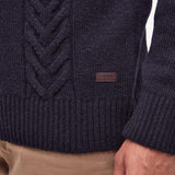 Barbour Essential Cable Knit Sweatshirt In Navy