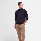 Barbour Essential Cable Knit Sweatshirt In Navy