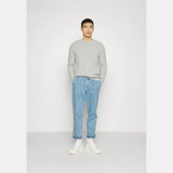 Barbour Essential Chunky Cable Crew Neck Jumper in Fog