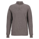 Barbour Essential  L/wool Half Zip Jumper In Dark Stone