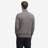 Barbour Essential  L/wool Half Zip Jumper In Dark Stone