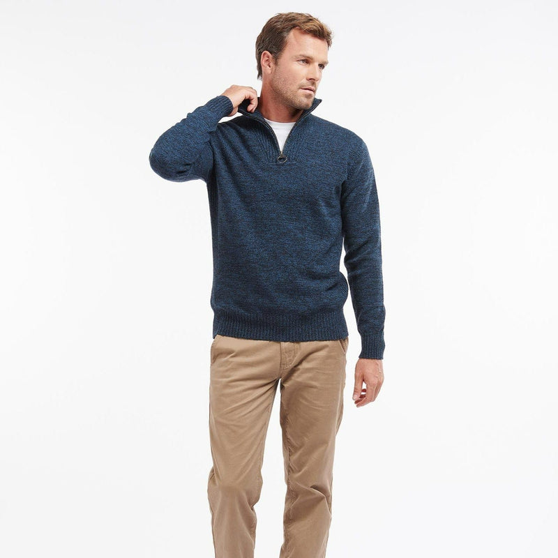 Barbour Essential Lambswool Half Zip Sweater in Navy