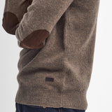 Barbour Men's Essential Patch Half Zip Knitted Jumper In Dark Stone