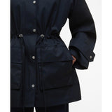 Barbour Fallyn Showerproof Hessian Tartan Jacket In Navy
