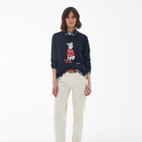 Barbour Fareham Knitted Jumper in Navy