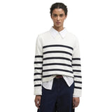 Barbour Fern Striped Crew Neck Jumper In Cloud Navy