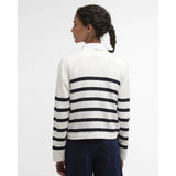 Barbour Fern Striped Crew Neck Jumper In Cloud Navy