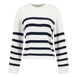 Barbour Fern Striped Crew Neck Jumper In Cloud Navy