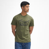 Barbour Field Dog Graphic T-shirt In Olive Green
