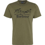 Barbour Field Dog Graphic T-shirt In Olive Green