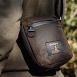 Barbour Field Waxed Crossbody Bag In Olive