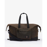 Barbour Field Waxed Holdall In Olive Black