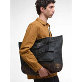 Barbour Field Waxed Tote Bag In Sage