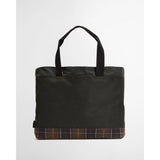Barbour Field Waxed Tote Bag In Sage
