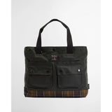 Barbour Field Waxed Tote Bag In Sage