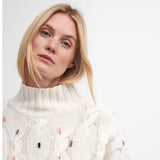 Barbour Fleur Knitted Jumper In Ecru