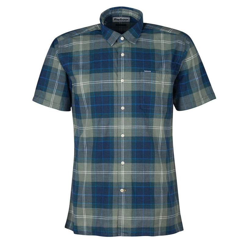 Barbour Gordon Short Sleeve Tailored Shirt Keilder Blue Tartan