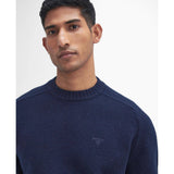 Barbour Grangetown Crew Neck Jumper In Classic Navy